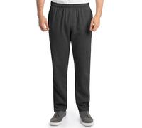 Fruit of the Loom Men's Eversoft Fleece Open Bottom Sweatpants with Pockets, Relaxed Fit, Moisture Wicking, Breathable, Black Heather, Large