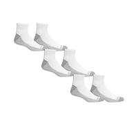 Fruit of the Loom Men's Everyday Lightweight Sport Ankle Socks Casual, White (Gray Sole), 4.5-12 UK (Pack of 6)