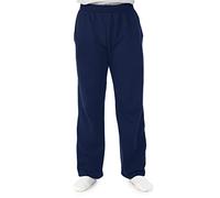 Fruit of the Loom Men's Fleece Pocketed Open-bottom Sweatpants, Navy, S UK