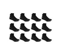 Fruit of the Loom Men's Half Cushion Dual Defense Ankle (12 Pack) Casual Sock, Black, M UK