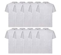 Fruit of the Loom Men's Heavy Cotton 10 Pack tee Regular Fit Plain Crew Neck Short Sleeve 10 T - Shirt, Grey (Heather Grey 94), Large (Manufacturer Size:L)