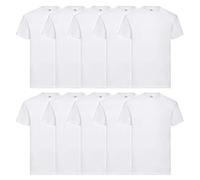 Fruit of the Loom Men's Heavy Cotton 10 Pack tee Regular Fit Plain Crew Neck Short Sleeve 10 T - Shirt, White (White 30), Large (Manufacturer Size:L)