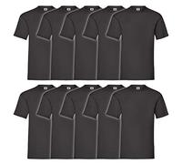 Fruit of the Loom Men's Heavy Cotton 10 Pack tee Regular Fit Plain Crew Neck Short Sleeve 10 T - Shirt, Black (Black 36), X-Large (Manufacturer Size:XL)