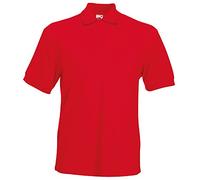 Fruit of the Loom Mens 65/35 Heavyweight Pique Short Sleeve Polo Shirt (2XL) (Red)