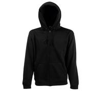 Fruit of the Loom Mens Hooded Sweatshirt - Black Cotton - Size 4XL