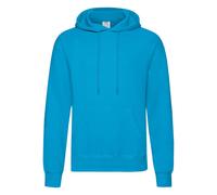 (L, Azure Blue) Fruit Of The Loom Mens Hooded Sweatshirt / Hoodie