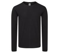 Fruit of the Loom Men's Iconic 150 Long-Sleeved T-Shirt in Black | Size: 3XL Fruit Of The Loom Black 3XL