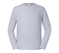 Fruit of the Loom Mens Iconic 195 Premium Long-Sleeved T-Shirt (Heather Grey) - Size X-Small