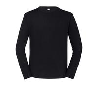 (2XL, Black) Fruit of the Loom Mens Iconic 195 Premium Ringspun Cotton Long-Sleeved T-Shirt