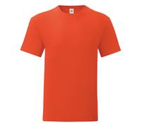 (S, Flame Orange) Fruit Of The Loom Mens Iconic T-Shirt (Pack Of 5)