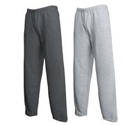 Fruit of the Loom - Men's Jogging Bottoms, 1 x Grey + 1 x Dark Heather Open + 1 x Notepad, M