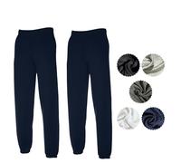 Fruit of the Loom Men's Jogging Bottoms Set of 2 Classic Elastic Leg Jog Pants M L XL XXL 3XL Various Colour Sets & HLKauf-Block, 2x Deep Navy & 1x Hlkauf-block, M