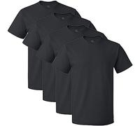 Fruit of the Loom Men's Lightweight Cotton Tees (Short & Long Sleeve), Crew - 4 Pack - Black, XL