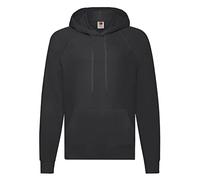 Fruit of the Loom Men's Lightweight Hooded Sweat Hoodie, Black, X-Large