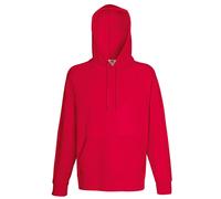 Fruit of the Loom Men's Lightweight Hooded Sweatshirt Hoodie (240 GSM) in Red | Size: Large Fruit Of The Loom Red L