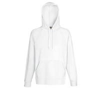 Fruit of the Loom Men's Lightweight Hooded Sweatshirt Hoodie (240 GSM) in White | Size: Large Fruit Of The Loom White L