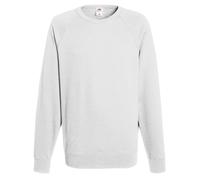 (2XL, White) Fruit Of The Loom Mens Lightweight Raglan Sweatshirt (240 GSM)