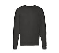Fruit of the Loom Men's Lightweight Raglan Sweatshirt Pullover, Black + 1 Hl Purchase Block, M