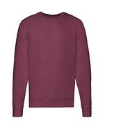 Fruit of the Loom Men's Lightweight Raglan Sweatshirt Pullover, Burgundy + 1 Hl Purchase Block, M