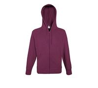 Fruit of the Loom Men's Lightweight Zip Hoodie Sweatshirt Burgundy M