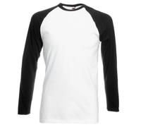 Fruit of the Loom Mens Long Sleeve Baseball T-Shirt - Multicolour Cotton - Size X-Large