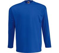 Fruit of the Loom Men's Long Sleeve Crew Neck T Shirt - Blue - Large