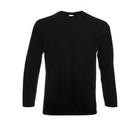 FRUIT OF THE LOOM Mens Long Sleeve T Shirt Black X Large