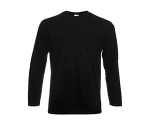 FRUIT OF THE LOOM Mens Long Sleeve T Shirt Black X Large