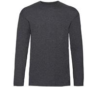 Fruit of the Loom Mens Long Sleeve Value T Shirt Dark Heather XXL