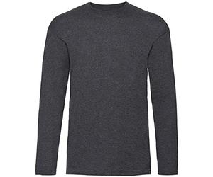 Fruit of the Loom Mens Long Sleeve Value T Shirt Dark Heather XXL