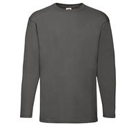 Fruit of the Loom Mens Long Sleeve Value T Shirt Light Graphite M