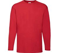 Fruit of the Loom Men's Long-Sleeved Top Red Red - Red S