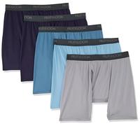 Fruit of the Loom Men's Micro Stretch Boxer Briefs, Designed to Move with You, Lightweight & Moisture Wicking, 5 Pack-Green/Navy/Grey, L (Pack of 5)
