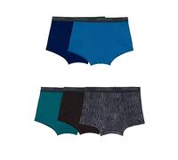 Fruit of the Loom Men's Micro Stretch Boxer Briefs, Designed to Move with You, Lightweight & Moisture Wicking, Trunk - 5 Pack - Blue/Green/Black, M