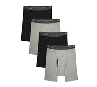 Fruit of the Loom Men's No Ride Up Boxer Brief Underwear, Black/Gray-Coolzone Fly, S (Pack of 5)