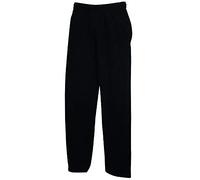 Fruit of the Loom Mens Open Hem Jog Pants/Jogging Bottoms (L) (Black)