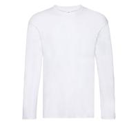 Fruit of the Loom Men's Original Long Sleeve T-Shirt in White | Size: Large Fruit Of The Loom White L