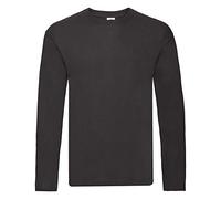 Fruit of the Loom Mens Original Long Sleeve T-Shirt (L) (Black)