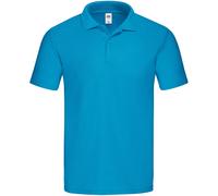 (2XL, Azure) Fruit of the Loom Mens Original Pique Polo Shirt