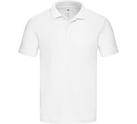 (L, White) Fruit of the Loom Mens Original Pique Polo Shirt