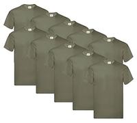 Fruit of the Loom Men's Original T. T-Shirt (Pack of 10), 10 x olive + 1 Hl purchase notepad, XL