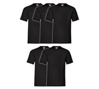 Fruit of the Loom Men's Original T. T-Shirt (Pack of 5), Deep Black, 5XL