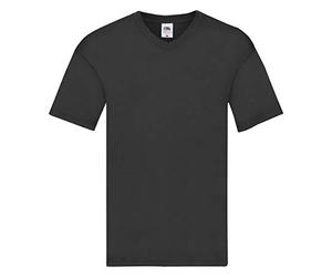 Fruit of the Loom Mens Original V Neck T-Shirt (2XL) (Black)