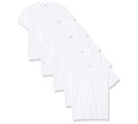 Fruit of the Loom Men's Original V-Neck Tee, 5 Pack T-Shirt, White (White 30), Large (Size:L) (Pack of 5)