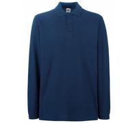 Fruit Of The Loom Mens plain Premium Long Sleeve Polo Shirt 8 Colours BC1383