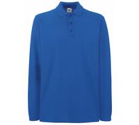 Fruit Of The Loom Mens plain Premium Long Sleeve Polo Shirt 8 Colours BC1383