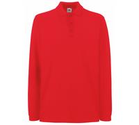 Fruit Of The Loom Mens plain Premium Long Sleeve Polo Shirt BC1383