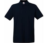 Fruit of the Loom Men's Plain Short Sleeve Polo Shirt - Blue - Deep navy - Large
