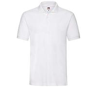 Fruit of the Loom Men's Plain Short Sleeve Polo Shirt - White - white - X-Large