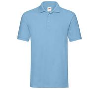 Fruit of the Loom Men's Premium Short Sleeve Polo Shirt Sky Blue Large